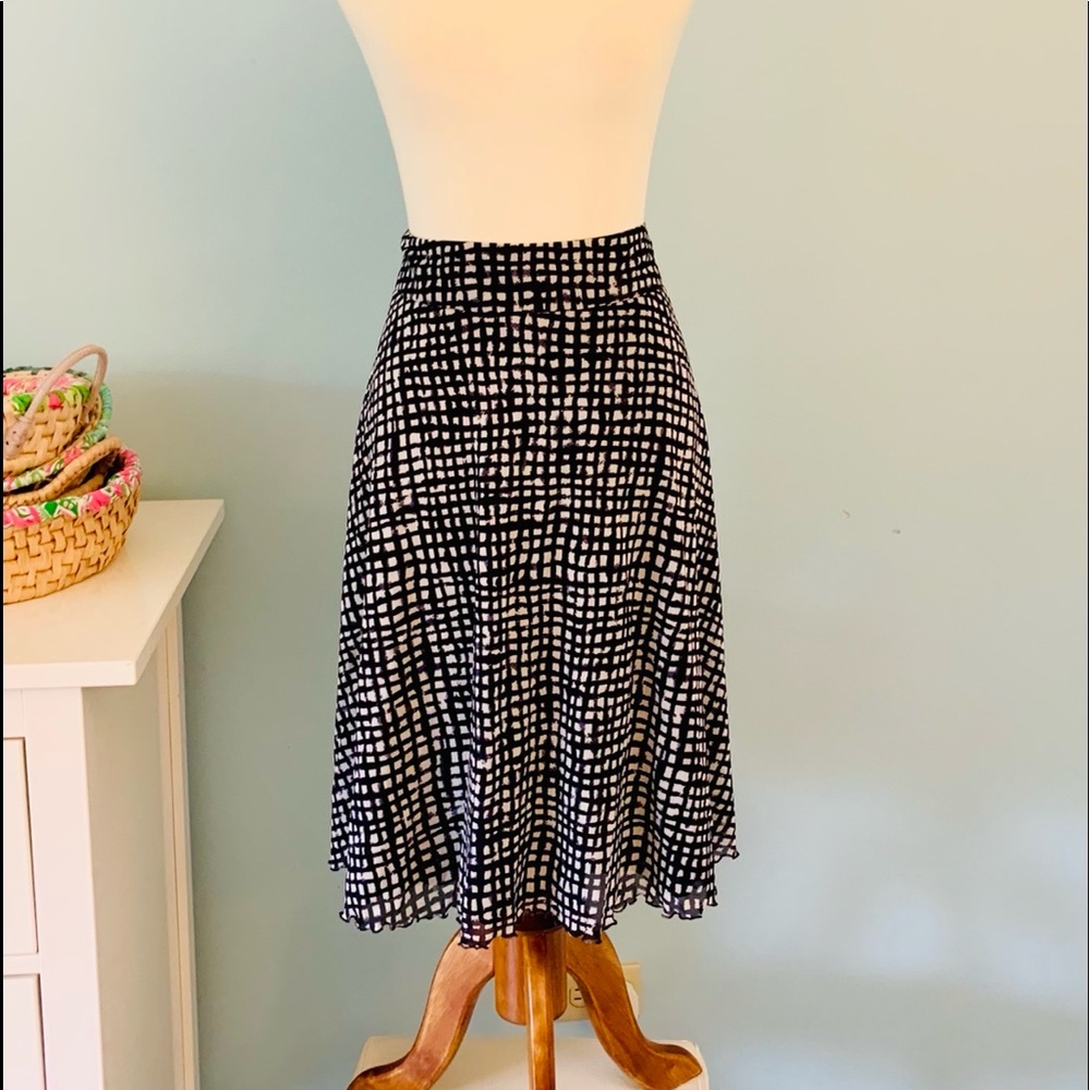 80s Vintage Pendleton Blue and White A-Line  Skirt